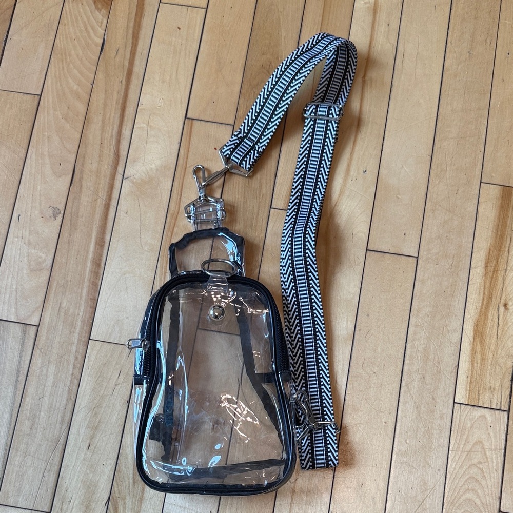 Clear Crossbody Bag with Black Trim